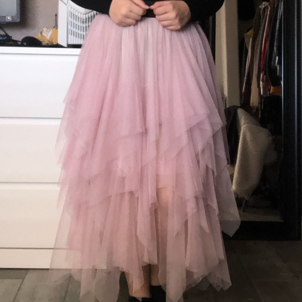 Pink tulle skirt.